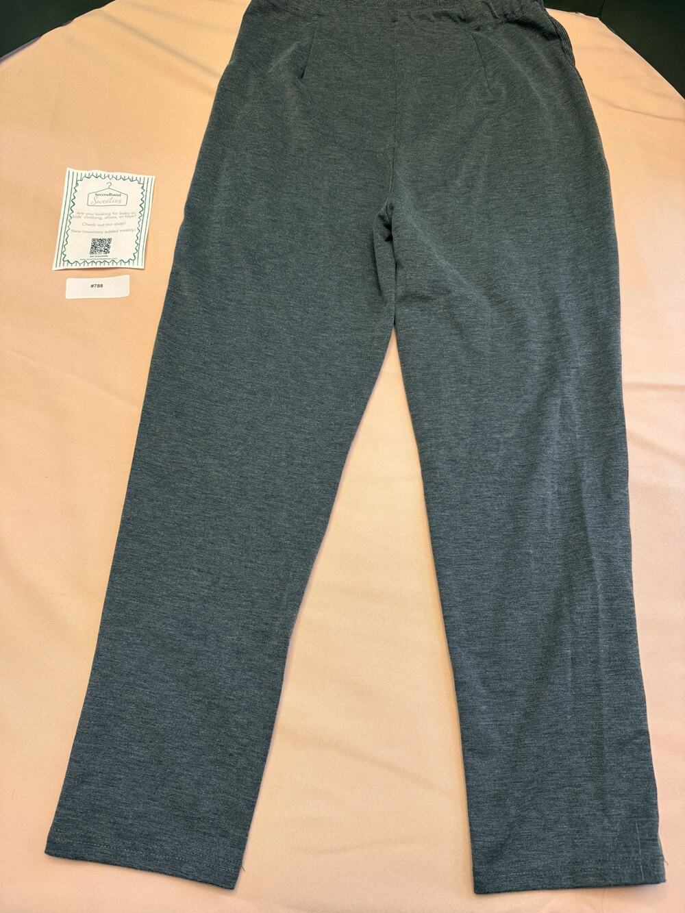 Alina Mae Gray Maternity Pants Medium Stretch Over Belly Comfort Pants SKU #788